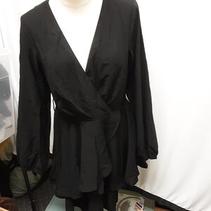 Elegant Black Wrap Dress